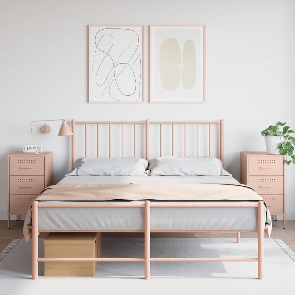 Comodini 2 pz Rosa 36x39x68 cm in Acciaio - homemem39