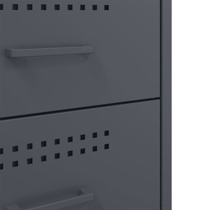 vvidaXL Comodini 2 pz Antracite 36x39x68 cm in Acciaio - homemem39