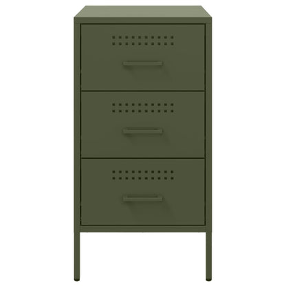 Comodini 2 pz Verde Oliva 36x39x68 cm in Acciaio - homemem39