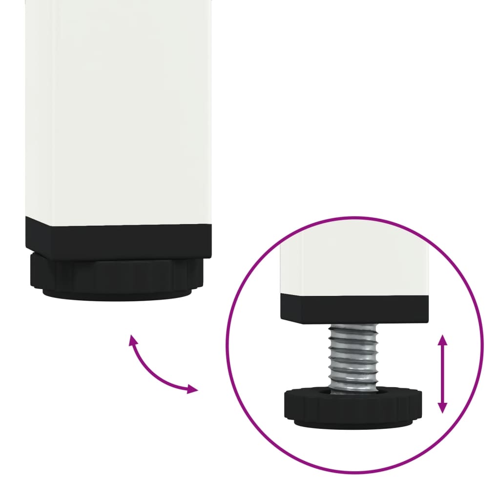 Comodino Bianco 36x39x68 cm in Acciaio - homemem39