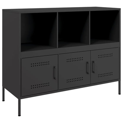Credenza Nera 100,5x39x79 cm in Acciaio - homemem39