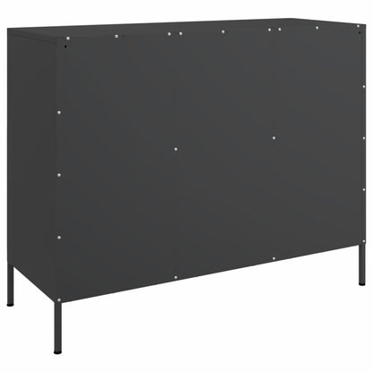 Credenza Nera 100,5x39x79 cm in Acciaio - homemem39