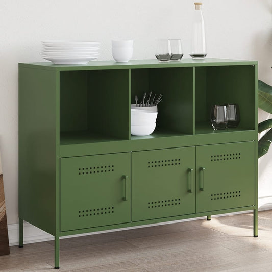 Credenza Verde Oliva 100,5x39x79 cm in Acciaio