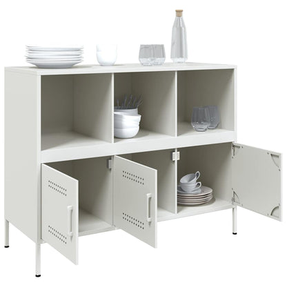 Credenza Bianca 100,5x39x79 cm in Acciaio
