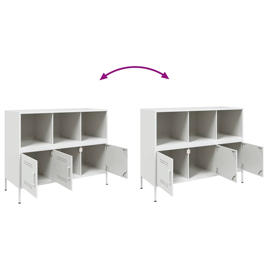 Credenza Bianca 100,5x39x79 cm in Acciaio