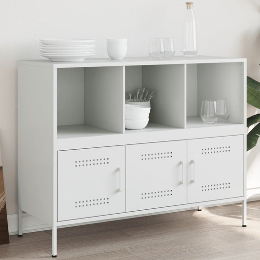 Credenza Bianca 100,5x39x79 cm in Acciaio