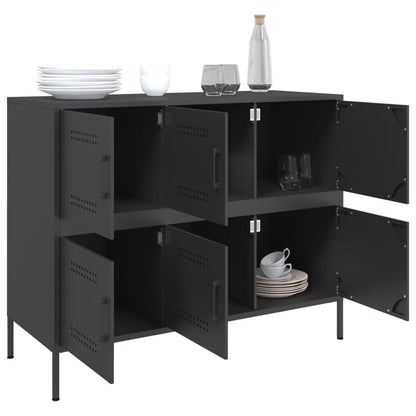 Credenza Nera 100,5x39x79 cm in Acciaio