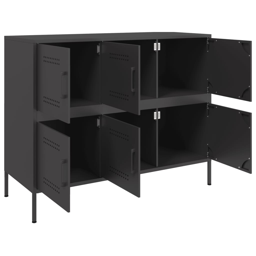 Credenza Nera 100,5x39x79 cm in Acciaio