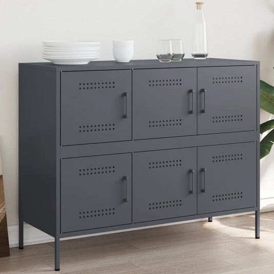 Credenza Antracite 100,5x39x79 cm in Acciaio