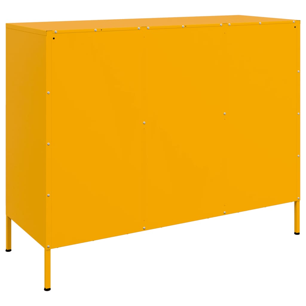 Credenza Giallo Senape 100,5x39x79 cm in Acciaio