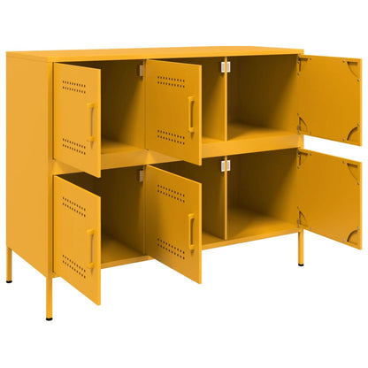 Credenza Giallo Senape 100,5x39x79 cm in Acciaio