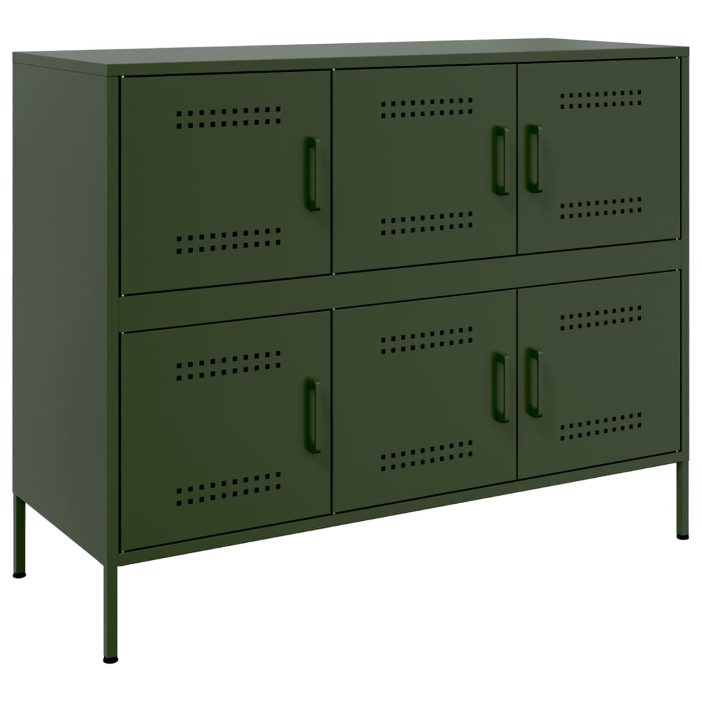 Credenza Verde Oliva 100,5x39x79 cm in Acciaio
