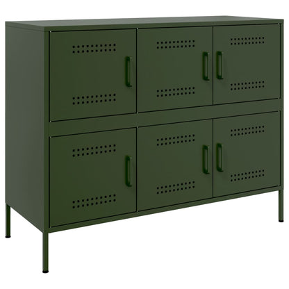 Credenza Verde Oliva 100,5x39x79 cm in Acciaio