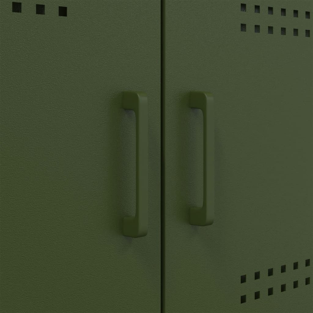 Credenza Verde Oliva 100,5x39x79 cm in Acciaio
