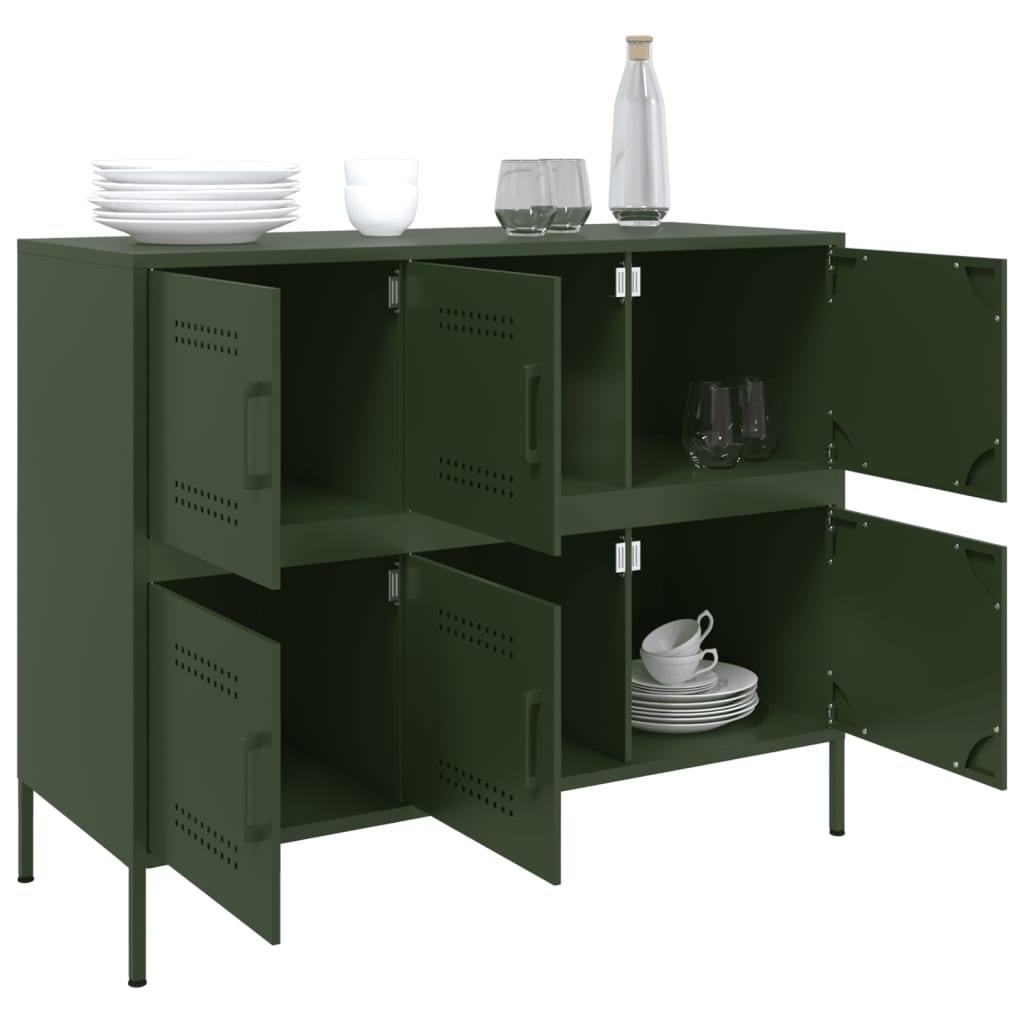 Credenza Verde Oliva 100,5x39x79 cm in Acciaio