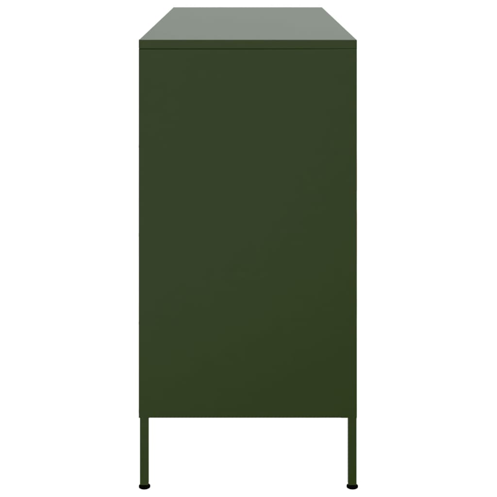 Credenza Verde Oliva 100,5x39x79 cm in Acciaio