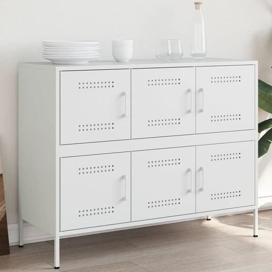 Credenza Bianca 100,5x39x79 cm in Acciaio