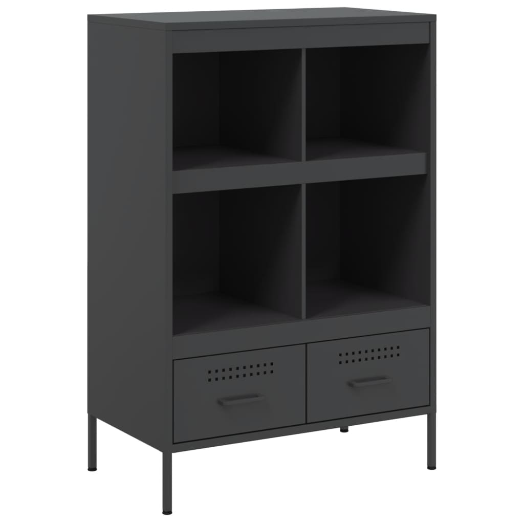 Credenza Nera 68x39x101,5 cm in Acciaio