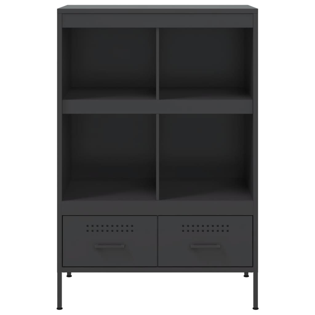 Credenza Nera 68x39x101,5 cm in Acciaio