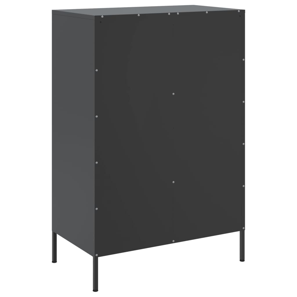 Credenza Nera 68x39x101,5 cm in Acciaio