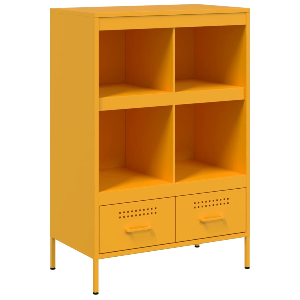 Credenza Giallo Senape 68x39x101,5 cm in Acciaio