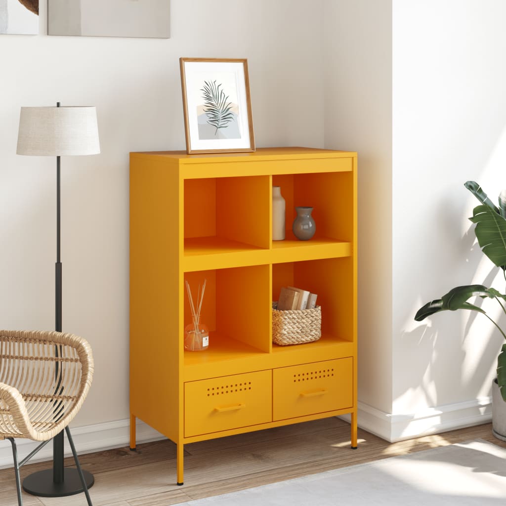 Credenza Giallo Senape 68x39x101,5 cm in Acciaio