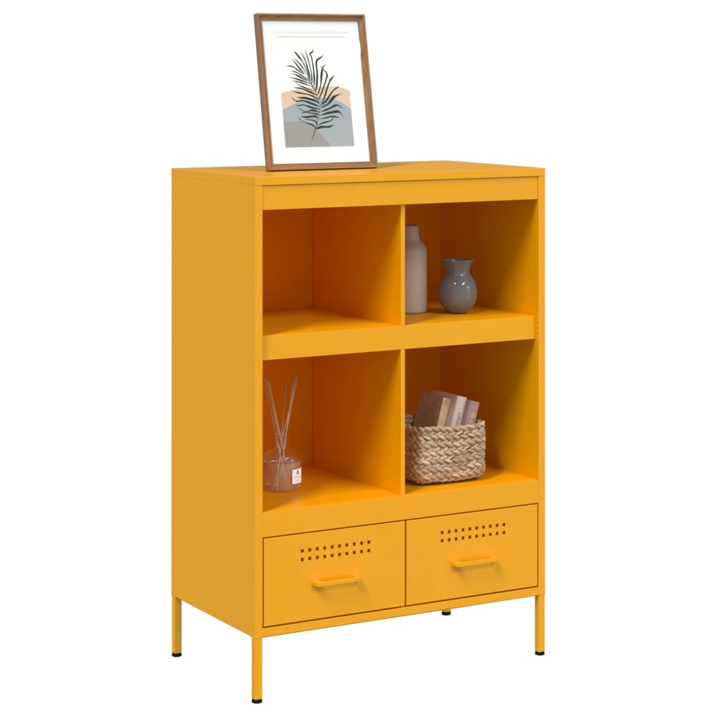 Credenza Giallo Senape 68x39x101,5 cm in Acciaio