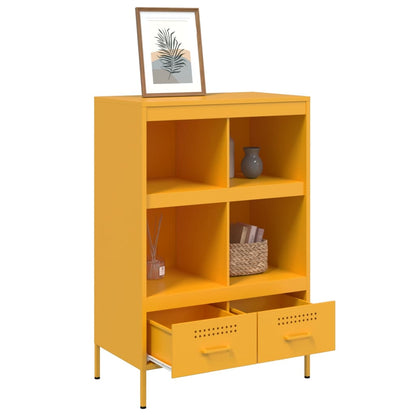 Credenza Giallo Senape 68x39x101,5 cm in Acciaio