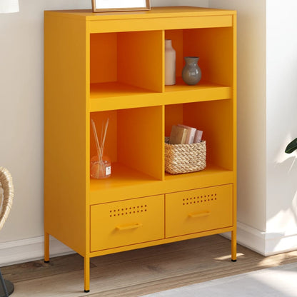 Credenza Giallo Senape 68x39x101,5 cm in Acciaio