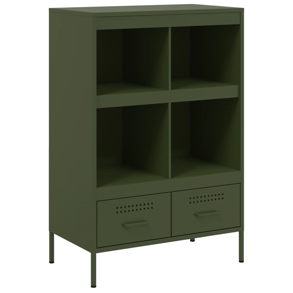 Credenza Verde Oliva 68x39x101,5 cm in Acciaio