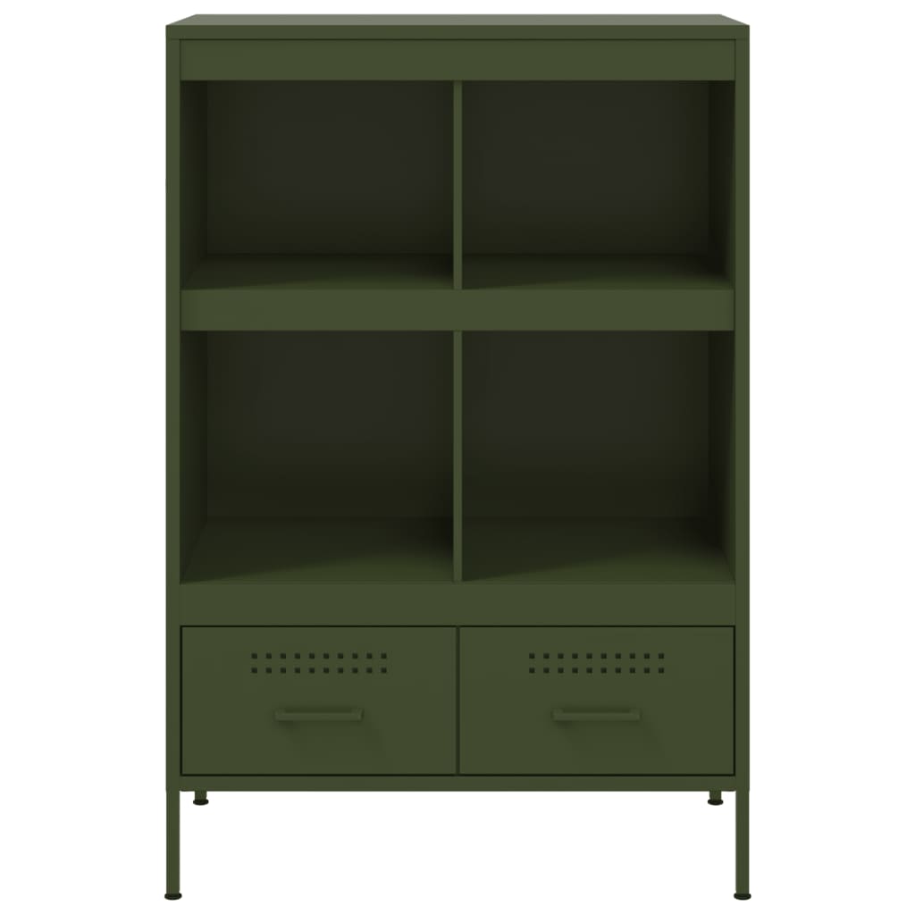Credenza Verde Oliva 68x39x101,5 cm in Acciaio - homemem39