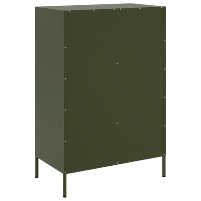 Credenza Verde Oliva 68x39x101,5 cm in Acciaio