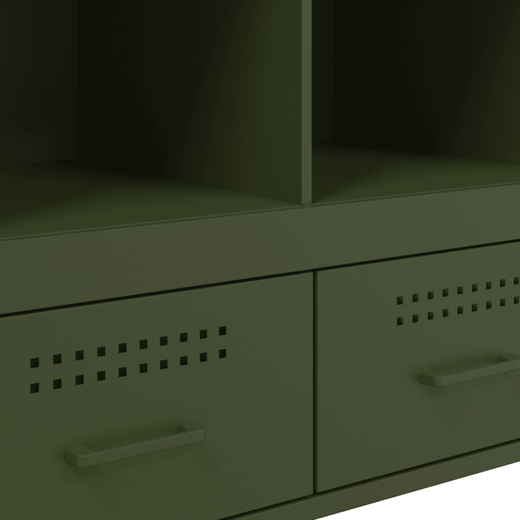 Credenza Verde Oliva 68x39x101,5 cm in Acciaio