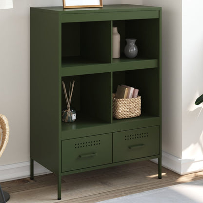 Credenza Verde Oliva 68x39x101,5 cm in Acciaio - homemem39