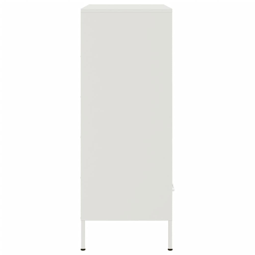 Credenza Bianca 68x39x101,5 cm in Acciaio - homemem39