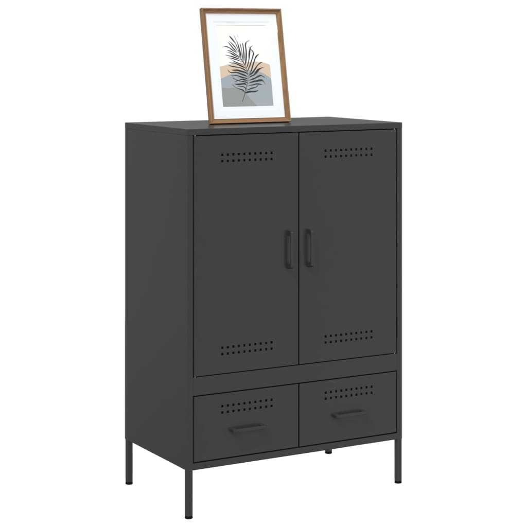 Credenza Nera 68x39x101,5 cm in Acciaio