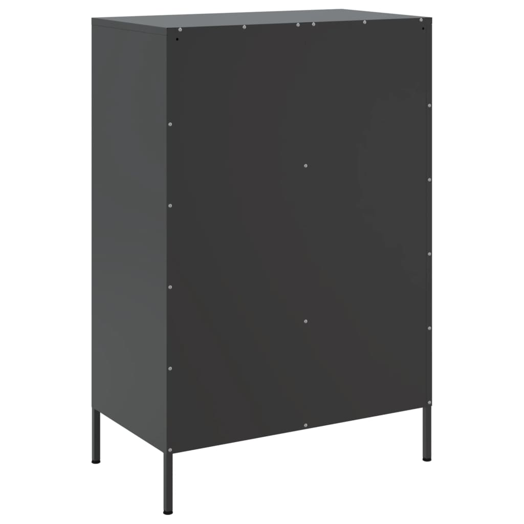 Credenza Nera 68x39x101,5 cm in Acciaio