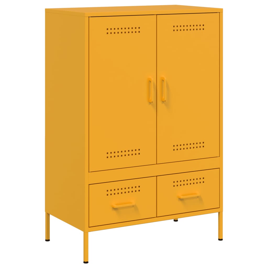 Credenza Giallo Senape 68x39x101,5 cm in Acciaio