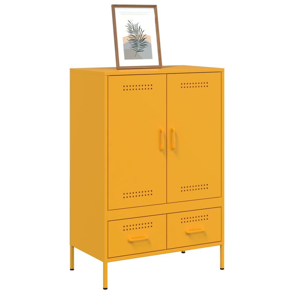 Credenza Giallo Senape 68x39x101,5 cm in Acciaio