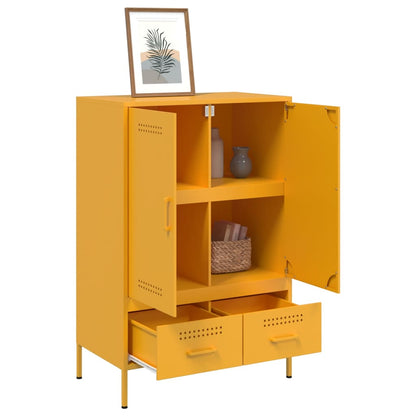 Credenza Giallo Senape 68x39x101,5 cm in Acciaio