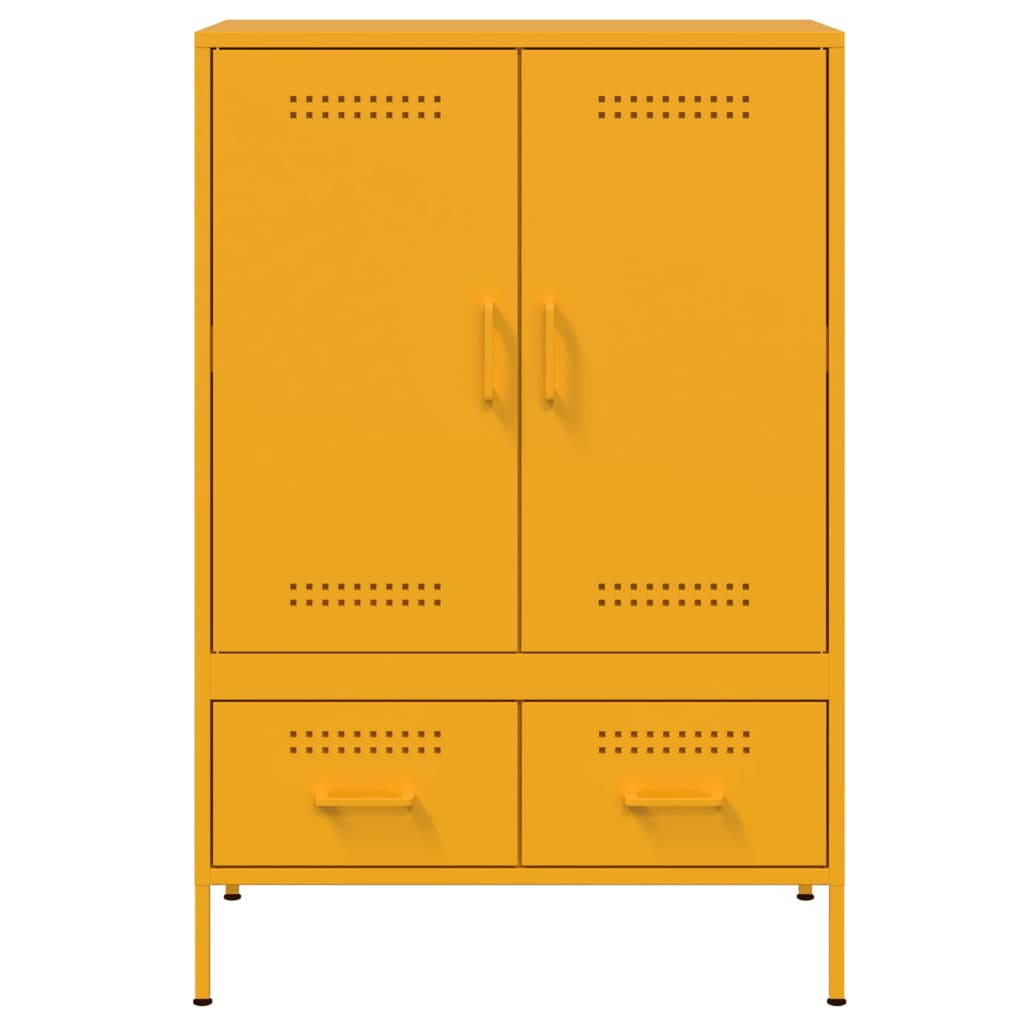 Credenza Giallo Senape 68x39x101,5 cm in Acciaio