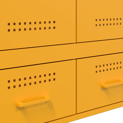 Credenza Giallo Senape 68x39x101,5 cm in Acciaio