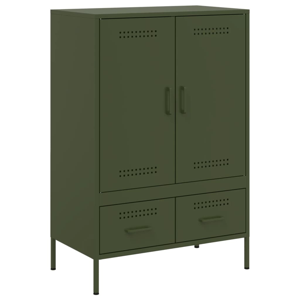 Credenza Verde Oliva 68x39x101,5 cm in Acciaio