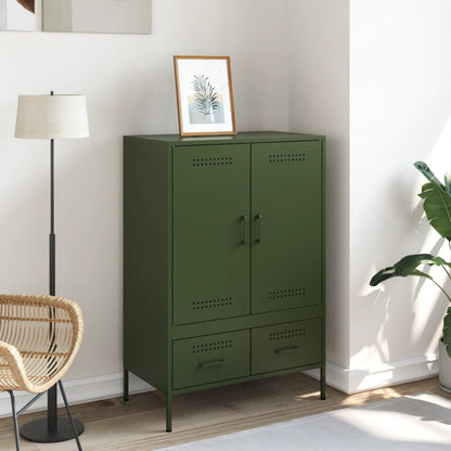 Credenza Verde Oliva 68x39x101,5 cm in Acciaio