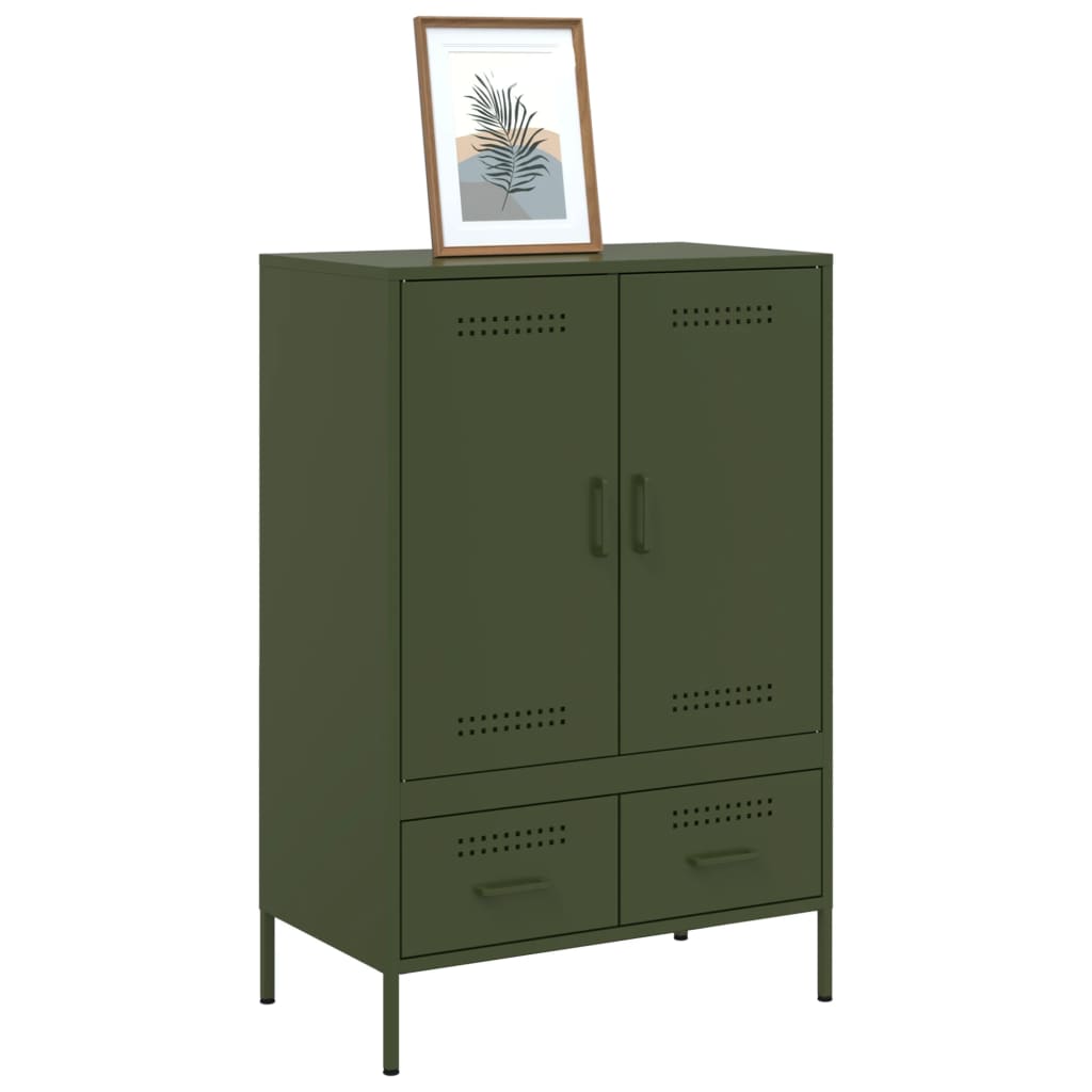 Credenza Verde Oliva 68x39x101,5 cm in Acciaio