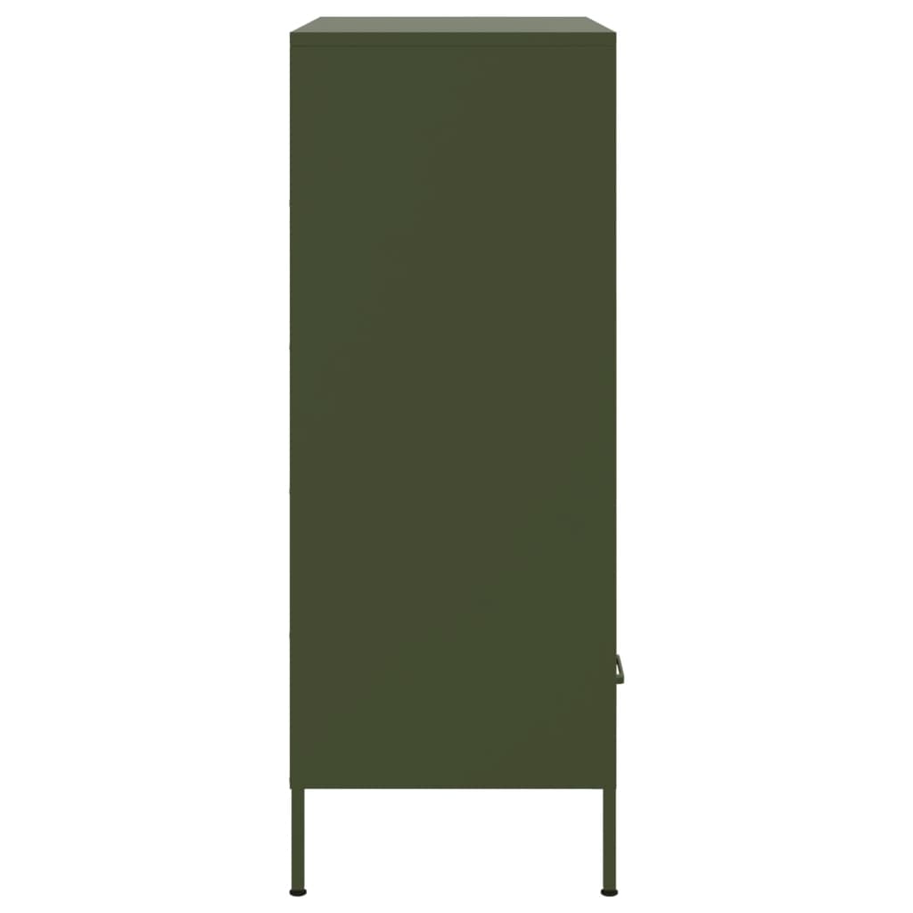 Credenza Verde Oliva 68x39x101,5 cm in Acciaio