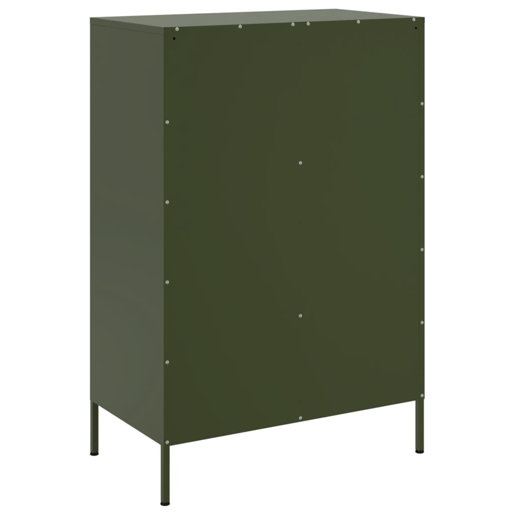 Credenza Verde Oliva 68x39x101,5 cm in Acciaio