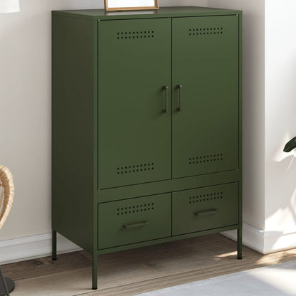 Credenza Verde Oliva 68x39x101,5 cm in Acciaio