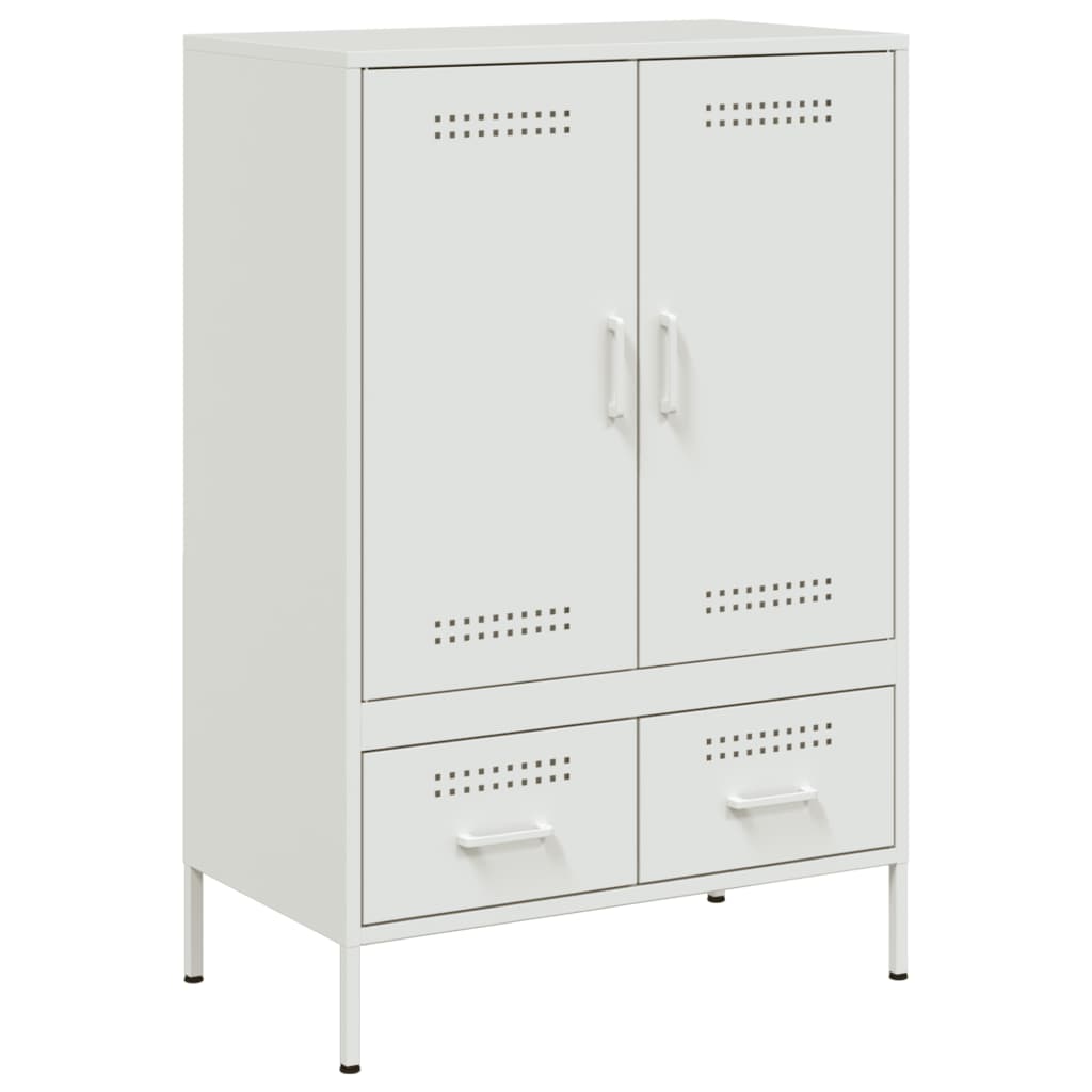 Credenza Bianca 68x39x101,5 cm in Acciaio - homemem39