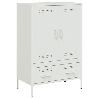 Credenza Bianca 68x39x101,5 cm in Acciaio - homemem39